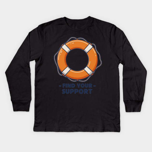 Find Your Support Kids Long Sleeve T-Shirt by enrynz