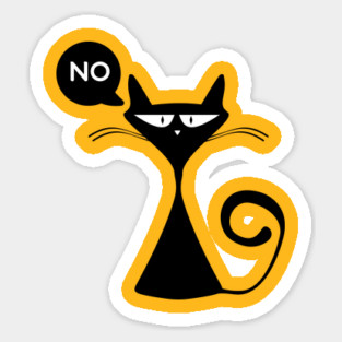 Black Cat Says No Magnet