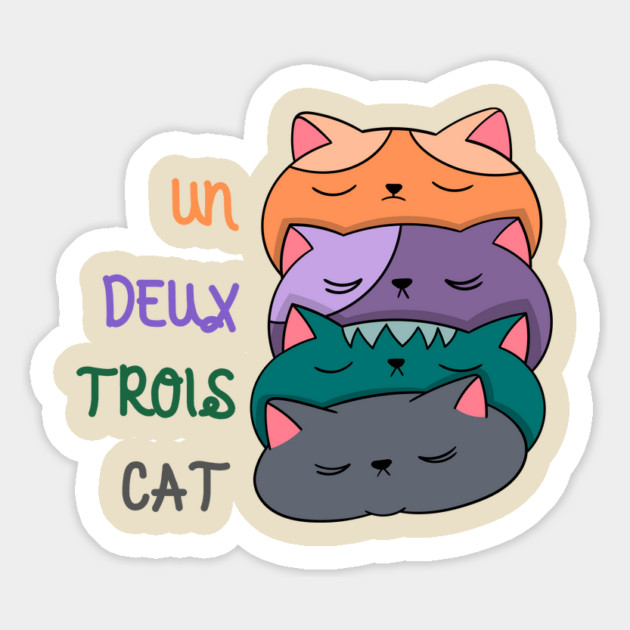 Un Deux Trois Cat Magnet by Creatifly Graphic Tees