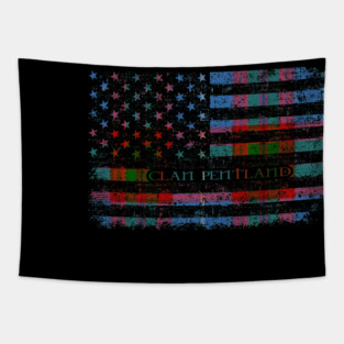 Clan Pentland Scottish tartan US flag kilt Scotland Tapestry