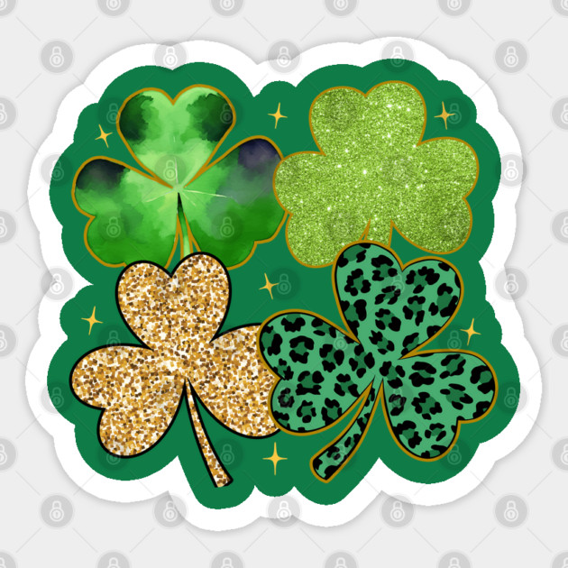 St Patricks Day Shamrock Design Sticker by Luvv Designs