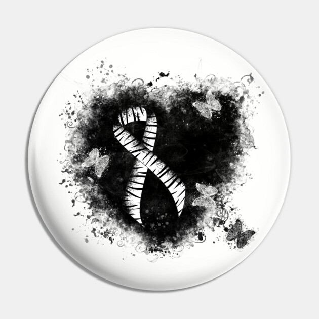 Zebra Ribbon Grunge Heart Pin by HolidayBug