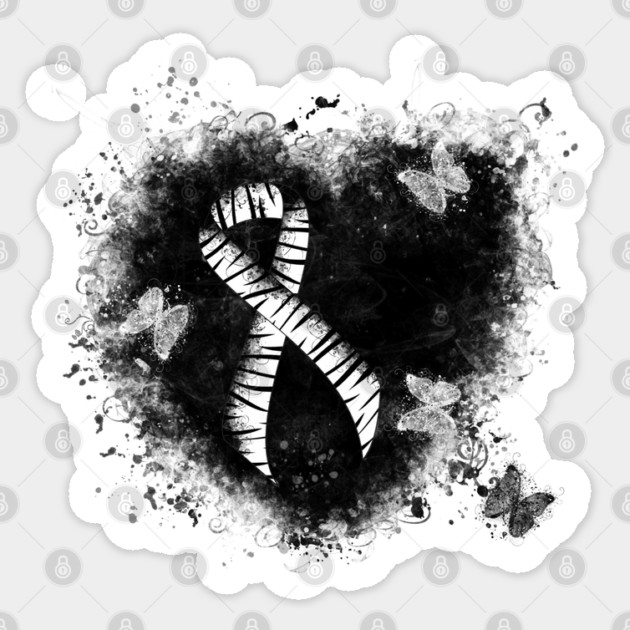 Zebra Ribbon Grunge Heart Sticker by HolidayBug