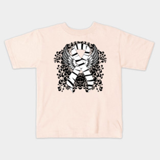 Zebra Awareness Ribbon with Wings Kids T-Shirt