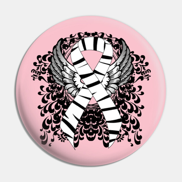 Zebra Awareness Ribbon with Wings Pin by HolidayBug