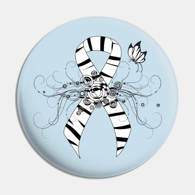 Zebra Awareness Ribbon with Butterfly Pin by HolidayBug