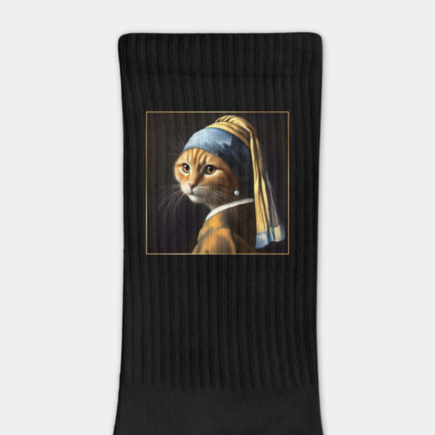Cat with a Pearl Earring by Premachandra's Store