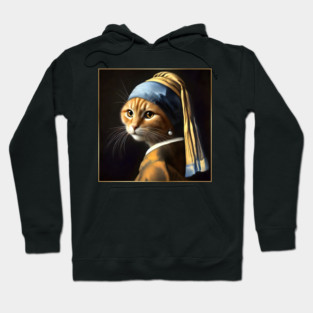 Cat with a Pearl Earring Hoodie