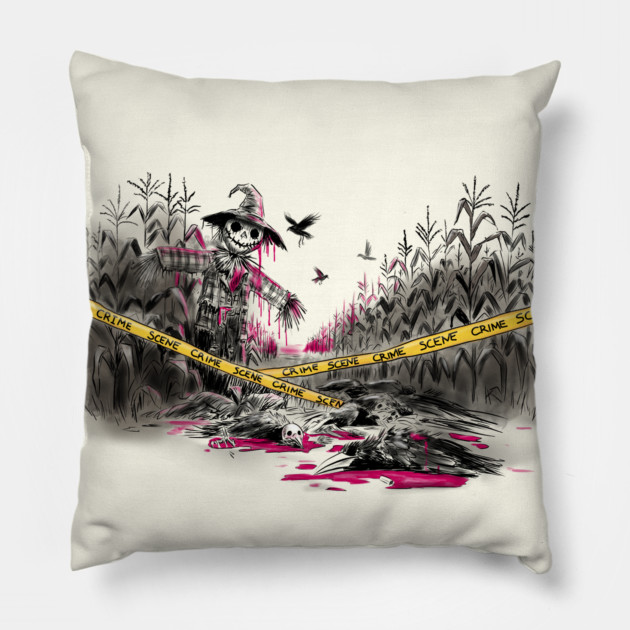 Murder of Crows Illustration Pillow by H. R. Sinclair