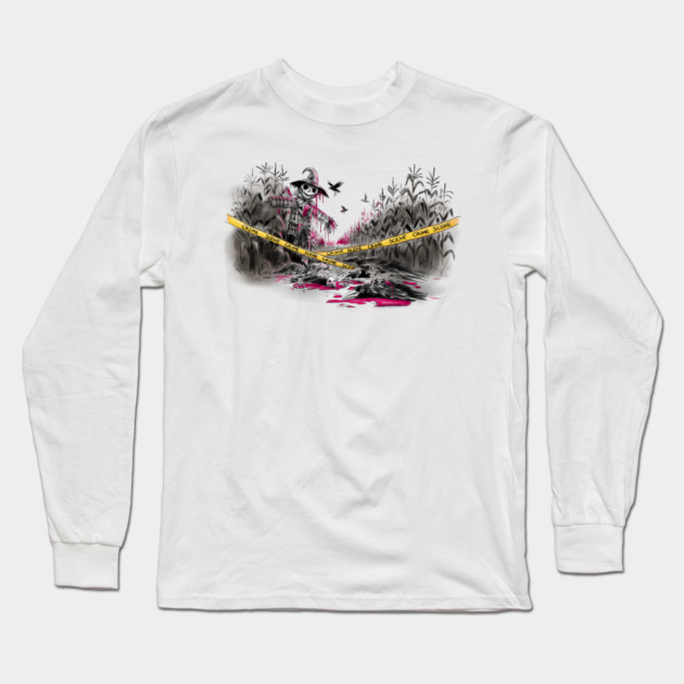 Murder of Crows Illustration Long Sleeve T-Shirt by H. R. Sinclair