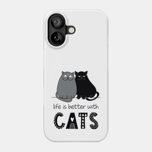 'Life is better with Cats' Cute Hand Drawn Style Phone Case by Butter Creative