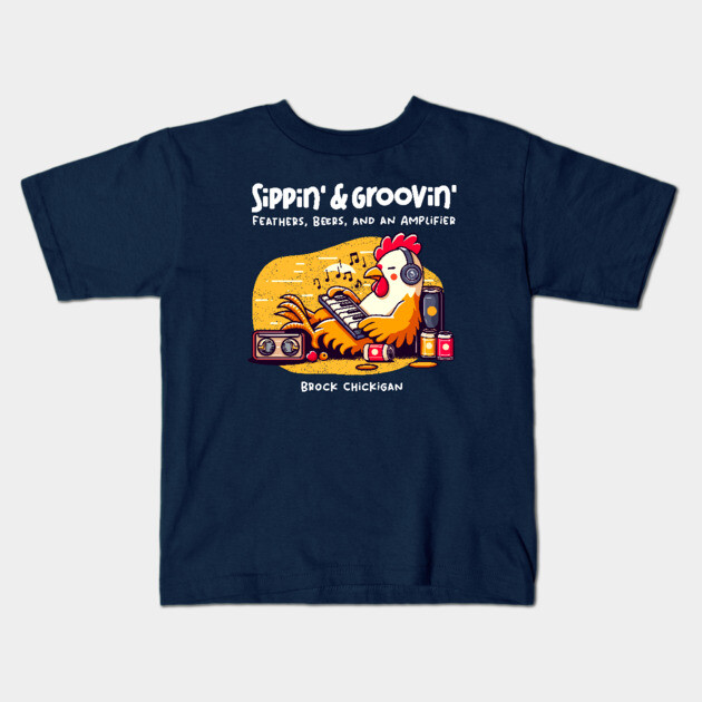SIPPIN' & GROOVIN' Kids T-Shirt by Fabrik