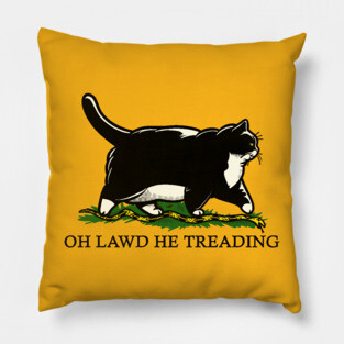 Oh Lawd He Treading Tuxedo Cat Pillow