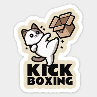 Kickboxing Cat Sticker