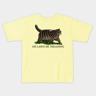 Oh Lawd He Treading Tabby Cat Kids T-Shirt