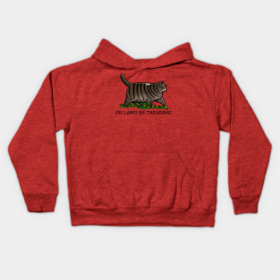 Oh Lawd He Treading Tabby Cat Kids Hoodie