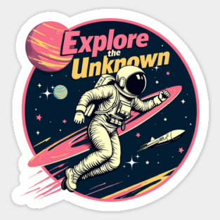 Retro Space Explorer Sticker