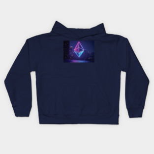 Ethereum Synthwave Landscape Kids Hoodie