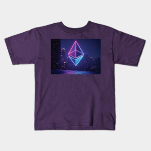 Ethereum Synthwave Landscape Kids T-Shirt