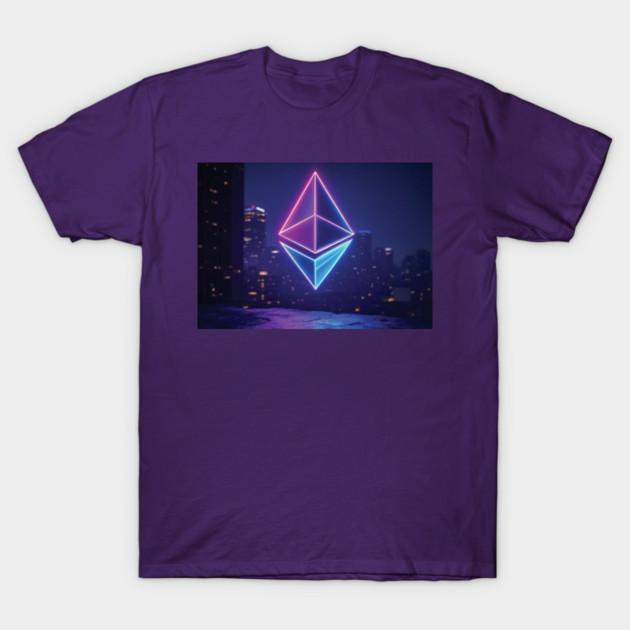Ethereum Synthwave Landscape T-Shirt by Retro Remnant 
