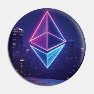 Ethereum Synthwave Landscape Pin