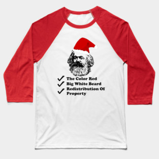 Santa Marx - Karl Marx, Christmas, Philosophy, Economics, Socialism, Communism Baseball T-Shirt