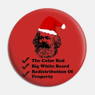 Santa Marx - Karl Marx, Christmas, Philosophy, Economics, Socialism, Communism Pin