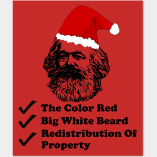 Santa Marx - Karl Marx, Christmas, Philosophy, Economics, Socialism, Communism Posters and Art