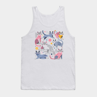 Abstract Geometric Cats Tank Top