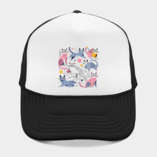 Abstract Geometric Cats Hat