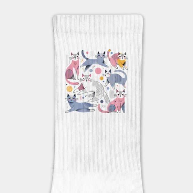 Abstract Geometric Cats by Premachandra's Store