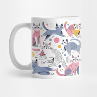 Abstract Geometric Cats Mug