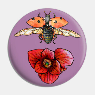 Nine Spotted Lady Beetle and Pawpaw Pin