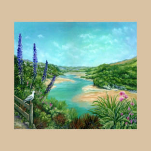 Crantock Bay by the River Gannel Estuary T-Shirt