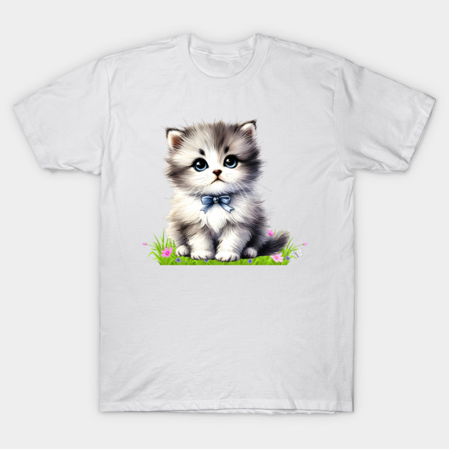 Adorable Fluffy Kitten T-Shirt by Premachandra's Store