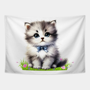 Adorable Fluffy Kitten Tapestry