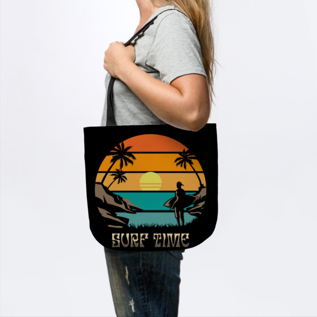 Vintage Retro Sunset Surf Time by Creatifly Graphic Tees