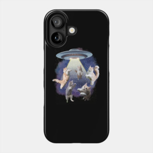 UFO Cat Abduction – Funny Floating Space Cats Phone Case