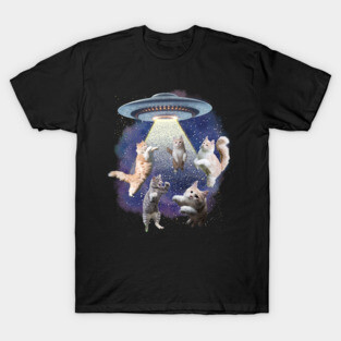UFO Cat Abduction – Funny Floating Space Cats T-Shirt