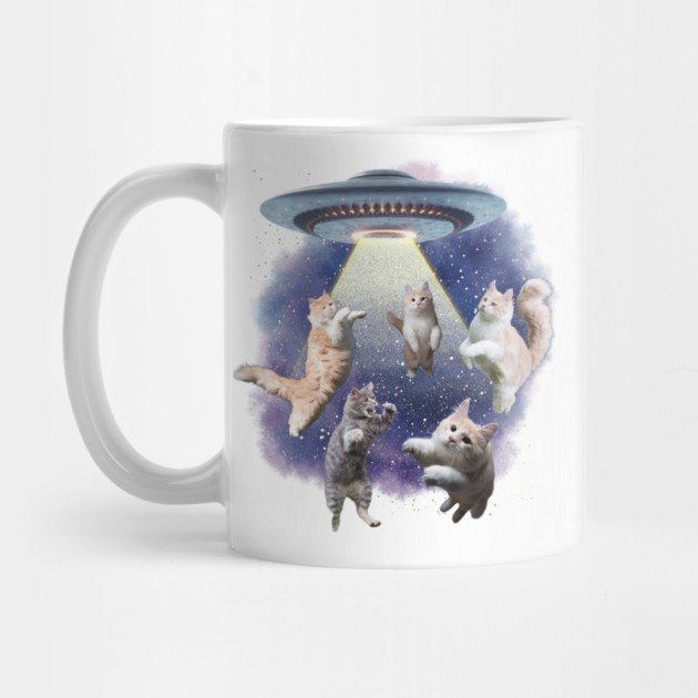 UFO Cat Abduction – Funny Floating Space Cats by Premachandra's Store