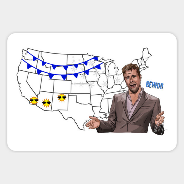 SNL: Weatherman Brad Pitt Magnet by 51Deesigns