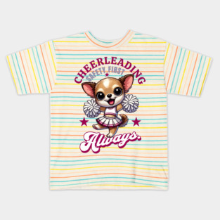 Cheerleading Safety First - Always Promote Safe Stunting Chihuahua Kids T-Shirt