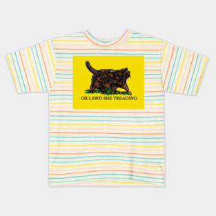 Oh Lawd She Treading Tortie Colorblock Kids T-Shirt