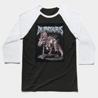 Dilophosaurus Dinosaur Baseball T-Shirt