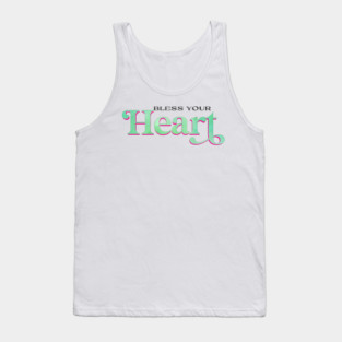 Bless Your Heart Green and Pink - Sweet Valentine’s Day Sticker for Laptops & Kindles Tank Top