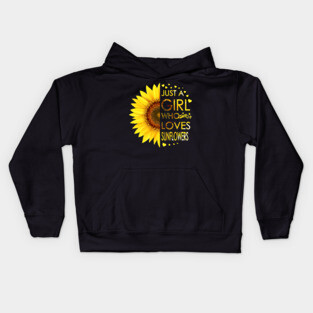 Just A Girl Who Loves Sunflowers Kids Hoodie