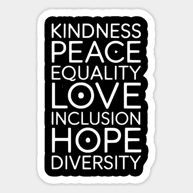 Kindness-Peace-Equality-Love-Inclusion-Hope-Diversity-Retro Magnet by ArtistTee ⭐⭐⭐⭐⭐