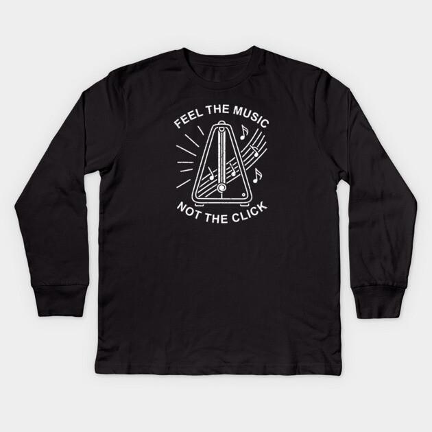 Feel the Music. Not the Click (Dark) Kids Long Sleeve T-Shirt by filiposwear
