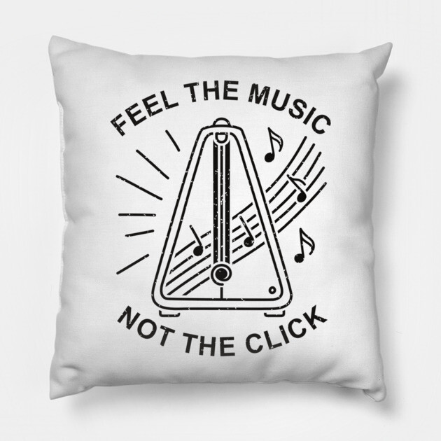 Feel the Music. Not the Click (Light) Pillow by filiposwear
