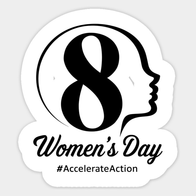 International Women's Day Accelerate Action 2025 8 March Sticker by ArtistTee ⭐⭐⭐⭐⭐